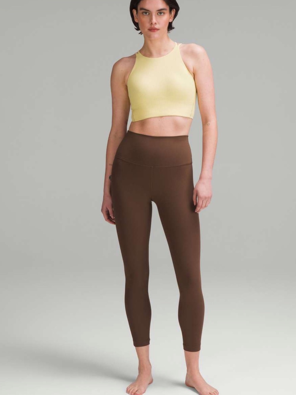 Lululemon align High-Waist roasted brown ribbed leggings size 8 25in